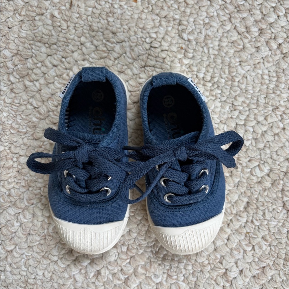 Chus Baby Navy Canvas Lace-Up Sneakers